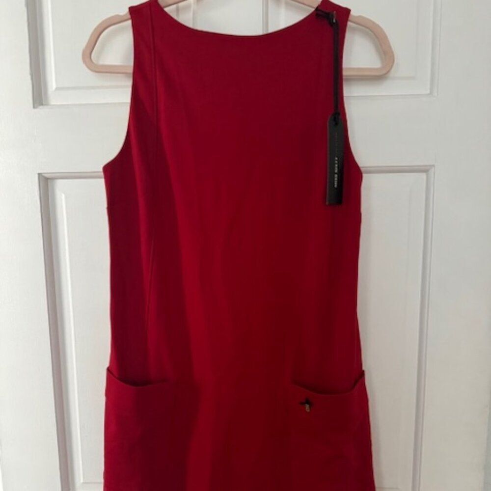 NWT Miss Sixty Collection Kieran Red Knitted Sheath Dress with Pockets.
